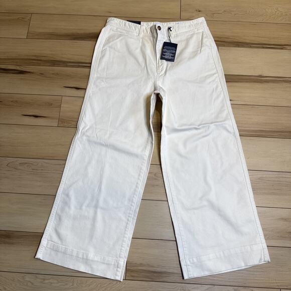 NWT GAP WOMEN'S HIGH RISE WIDE-LEG DENIM JEANS WHITE sz12 - Picture 1 of 5